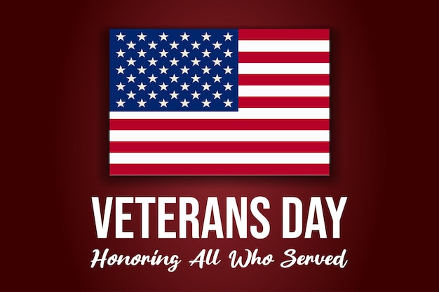 Vector veterans day honoring all who served november 11