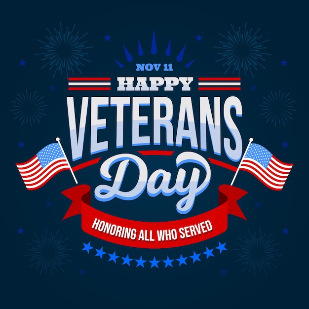 Vector veterans day - lettering