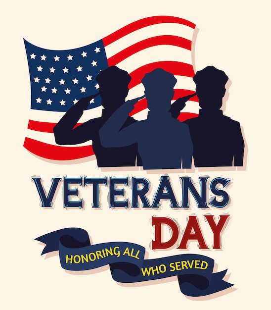 Vector veterans day lettering