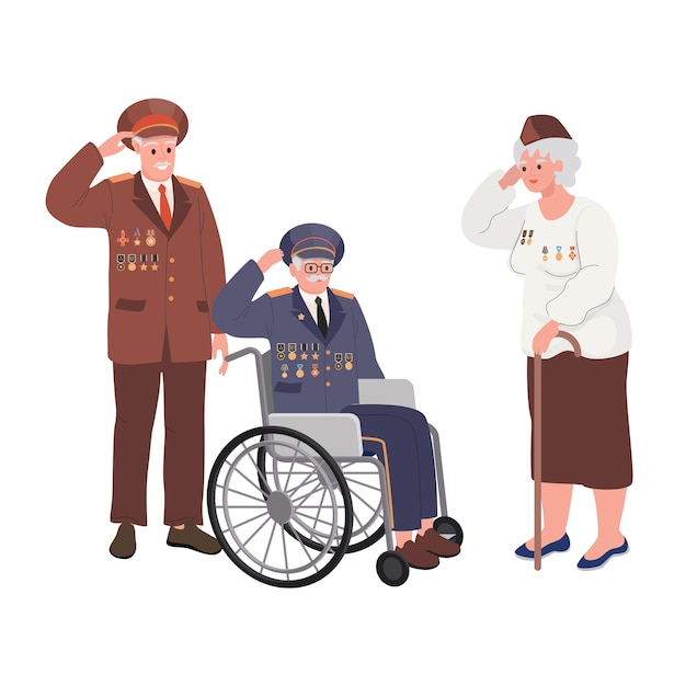 ベクトル 退役軍人の日国民の休日、引退した軍人のグループ。