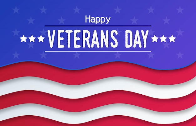 Veterans day papercut background