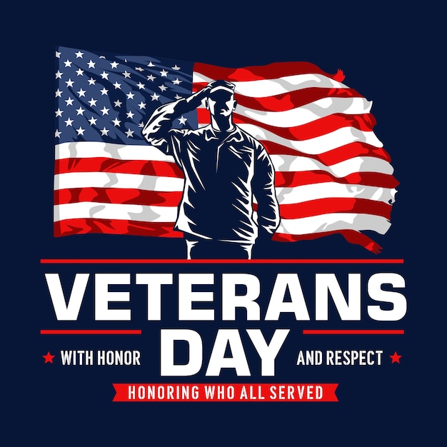 Vector veterans day poster design