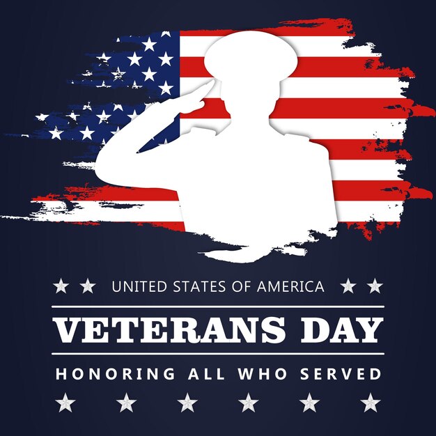 Veterans day poster greeting card celebration for poster invitation and social media design template