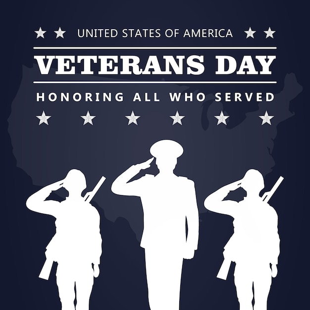 Vector veterans day poster military celebration for poster invitation and social media post design template