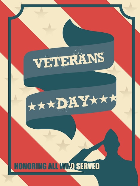 Veterans day poster vintage