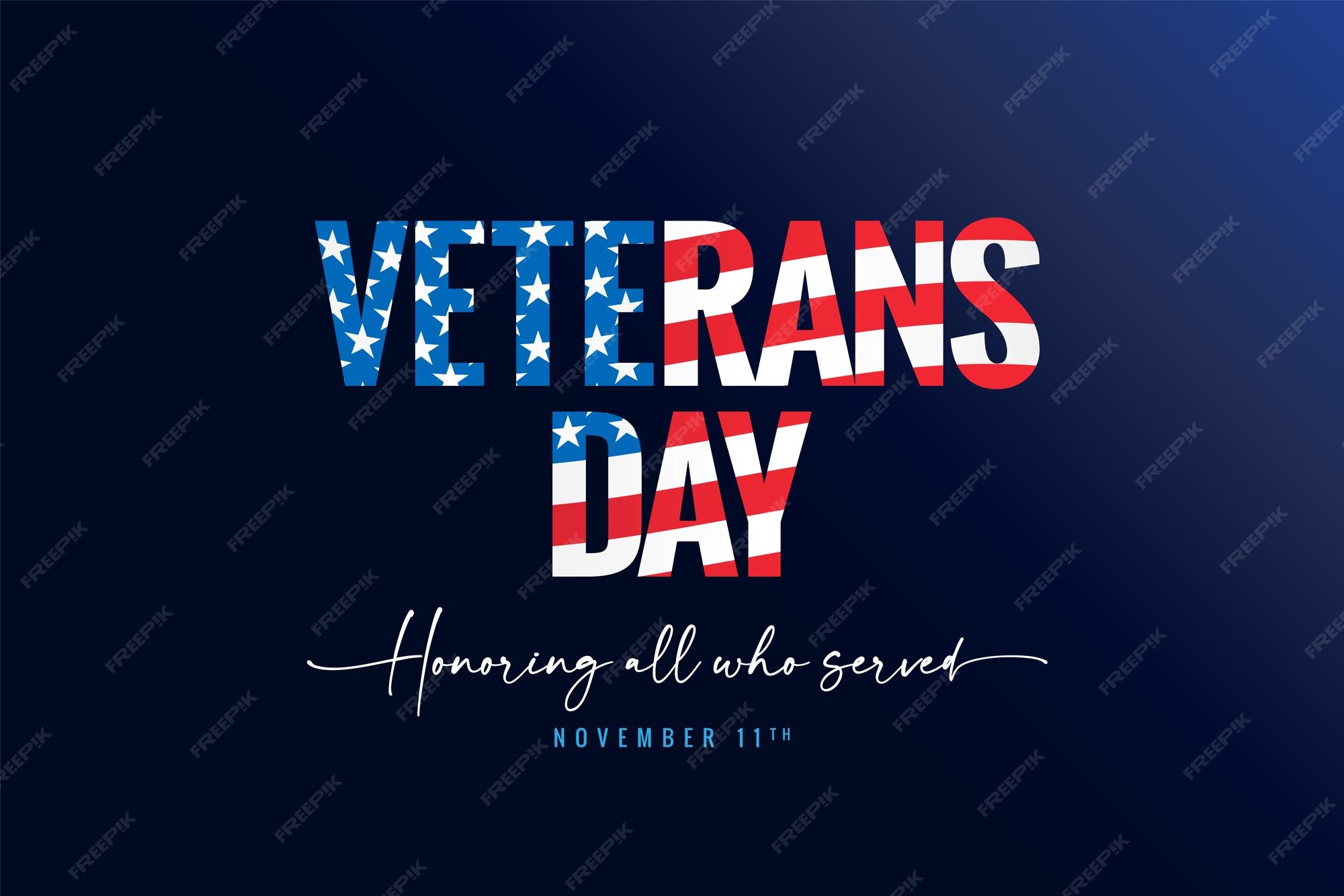 Premium Vector Veterans day poster with creative text