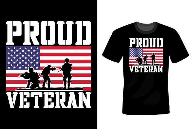 Design della maglietta del giorno dei veterani, tipografia, vintage