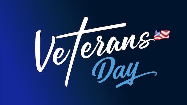 Veterans day typographic style Social media card