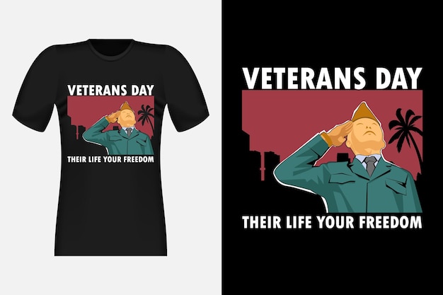 Veterans day vintage retro t-shirt design