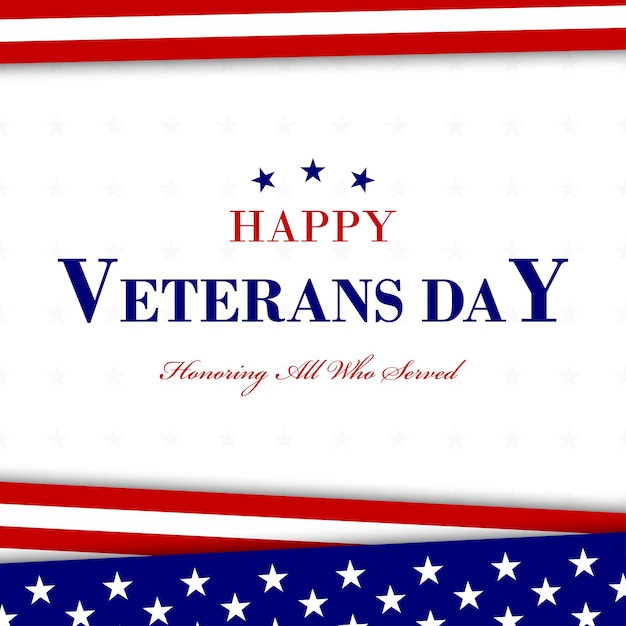 Happy Veterans Day Honoring All Who Served Retro Vintage Logo