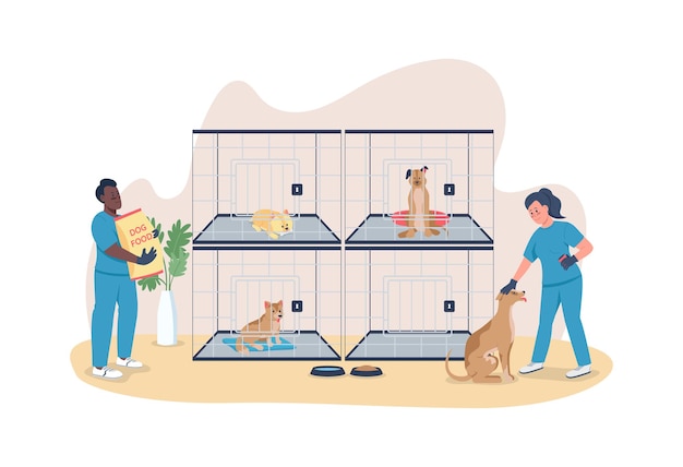 Veterinaire zorg voor honden 2D webbanner poster
