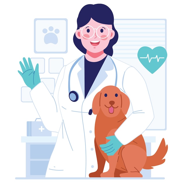 Vector veterinarian character illustration