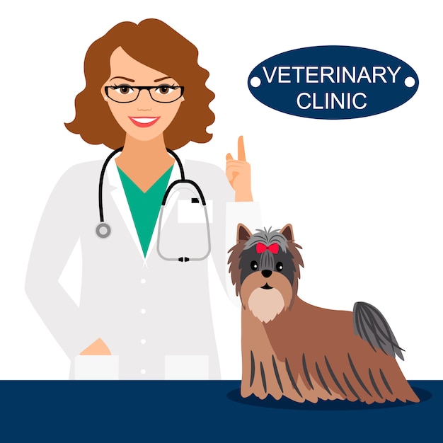 Veterinarian and dog