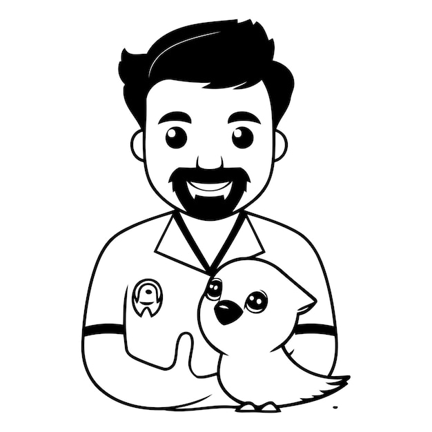 Vettore veterinario con un cane illustrazione vettoriale in stile cartone animato