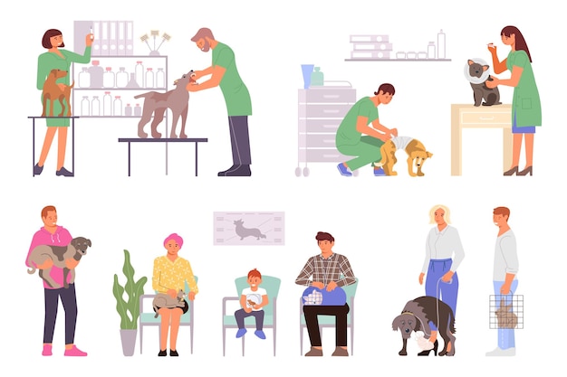 Vector veterinary clinic icon set