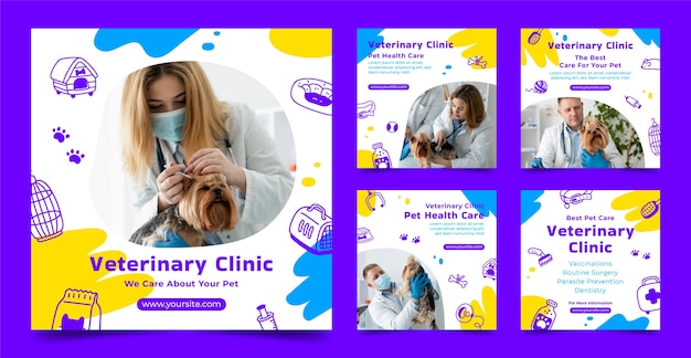 Veterinary clinic instagram posts collection