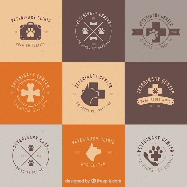 Vector veterinary clinic logos