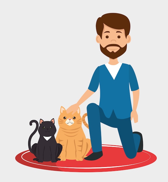 veterinary doctor with mascot character