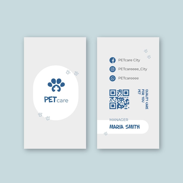 Vector veterinary double-sided business card