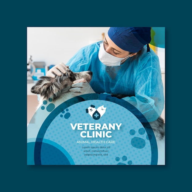 Modello di volantino veterinario design