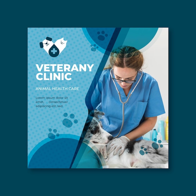 Vector veterinary flyer template