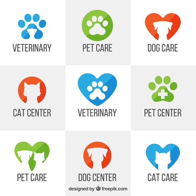 Вектор Ветеринарные шаблоны логотипов