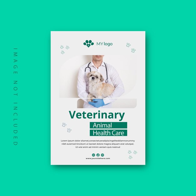 veterinary medical clinic flyer design template