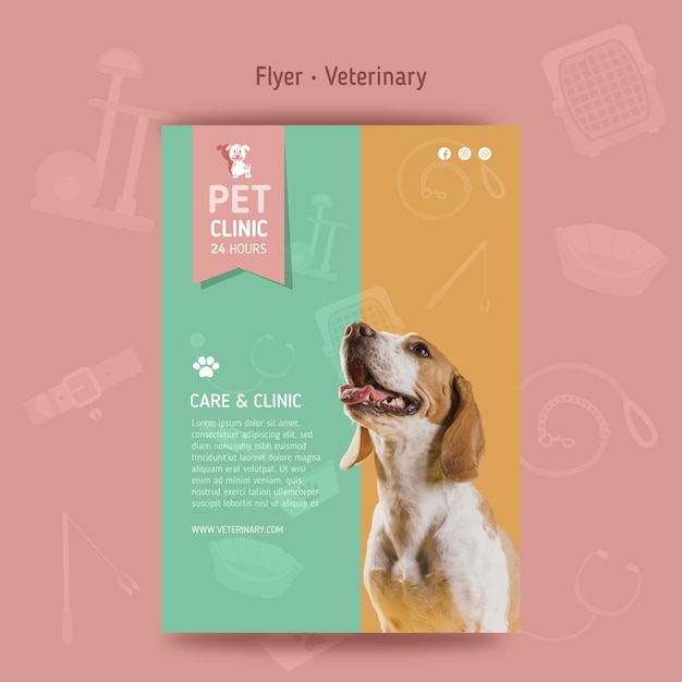 Vector veterinary vertical flyer