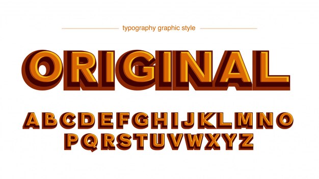 Vetgedrukte 3d-oranje hoofdletters typografie