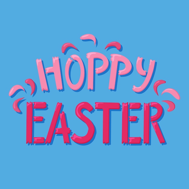 Vetgedrukte minimalistische typografische poster Hoppy Easter