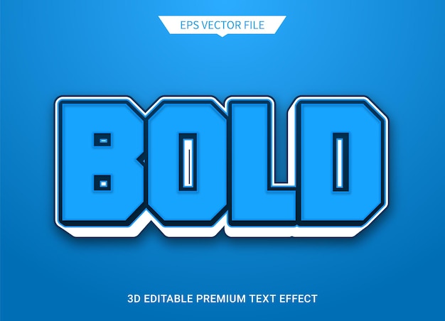 vetgedrukte stijl 3d bewerkbare tekststijl effect premium vector