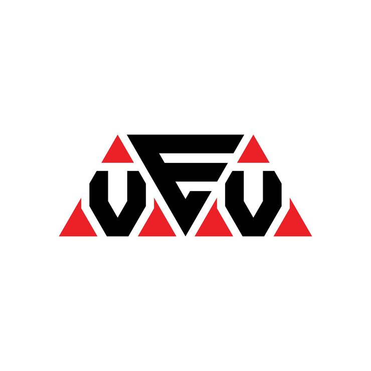 Vector vev triangle letter logo design with triangle shape vev triangle logo design monogram vev triangle vector logo template with red color vev triangular logo simple elegant and luxurious logo vev