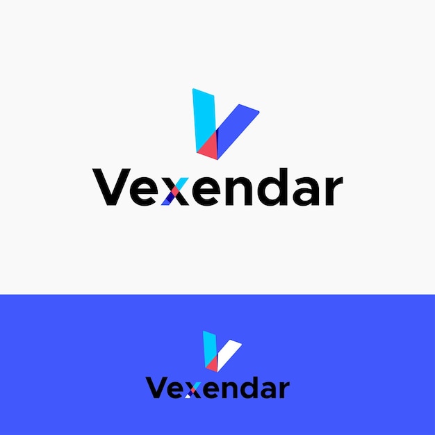 Vexendar V letter logo Wordmark logo Initial logo