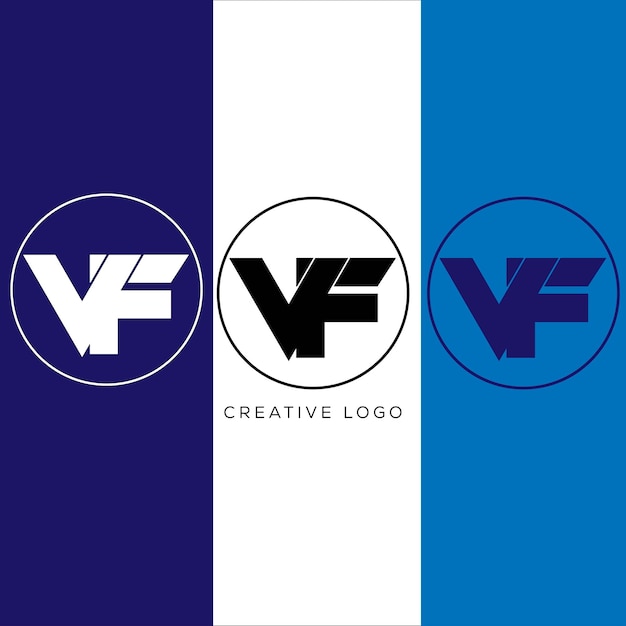 VF 초기 문자 로고 디자인