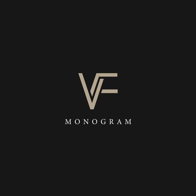 Векторное изображение дизайна логотипа VF