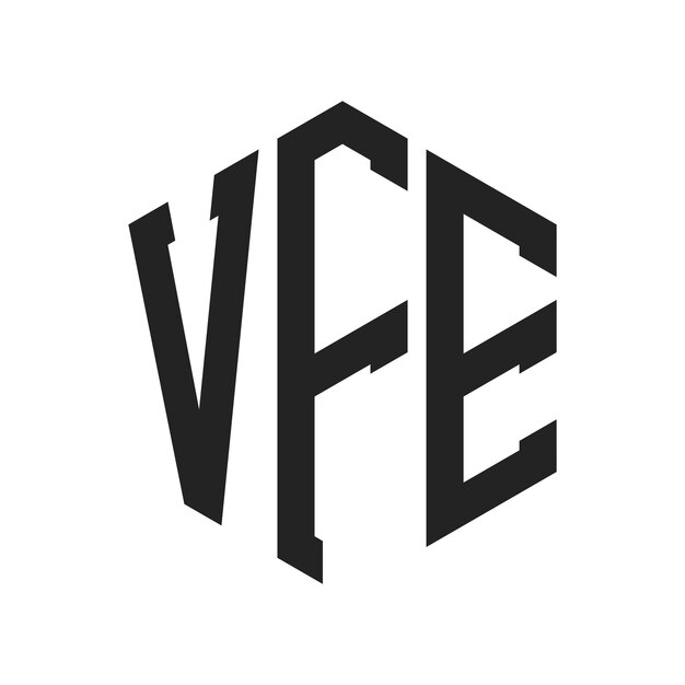 Дизайн логотипа VFE Первоначальная буква VFE Монограмма Логотип с использованием шестиугольной формы