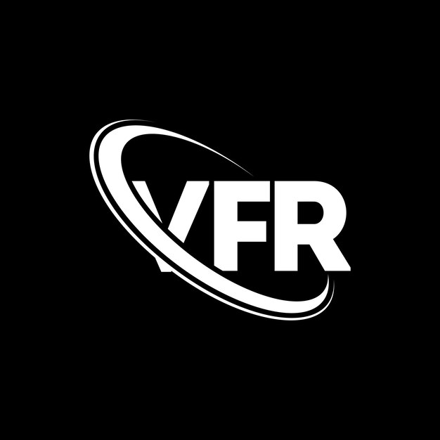 Vector vfr logo vfr letter vfr letter logo ontwerp initialen vfr logo gekoppeld aan cirkel en hoofdletters monogram logo vfr typografie voor technologie bedrijf en vastgoed merk