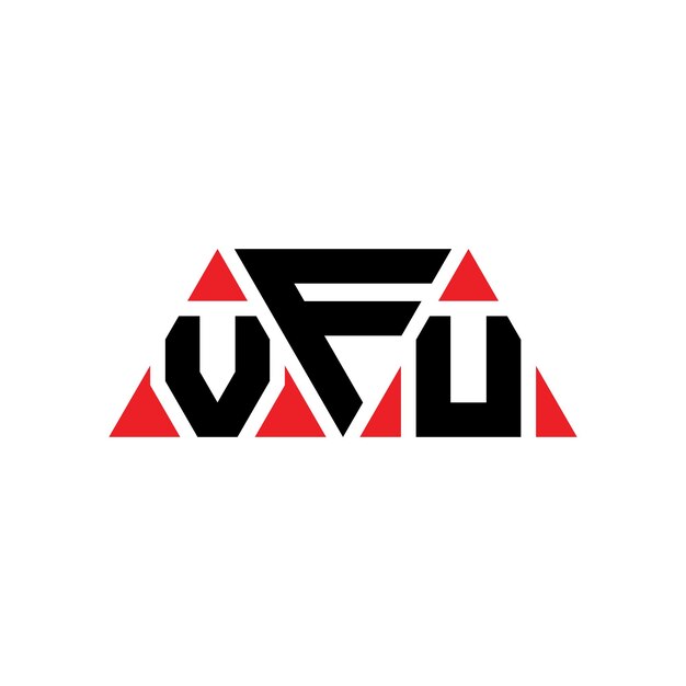VFU のロゴは三角形の形をしているVFU のモノグラム三角ベクトルロゴのテンプレート赤い色の VFU 三角ロゴシンプルでエレガントで豪華な VFU ロゴです