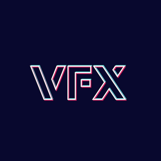 Vfx letters vector design on dark