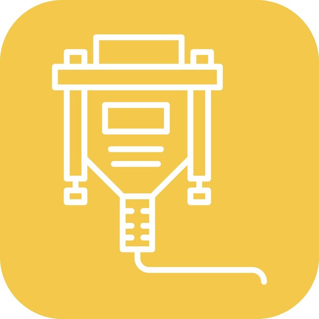 Векторное изображение иконы кабеля Vga может использоваться для электрических схем