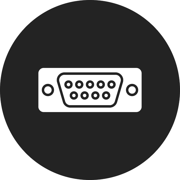 Векторное изображение значка порта Vga может использоваться для компьютеров и оборудования