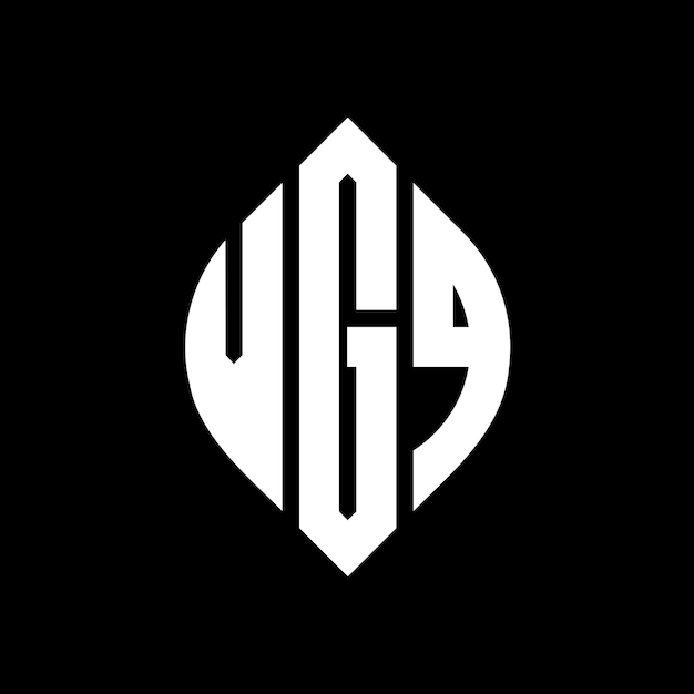 Дизайн логотипа VGQ круговой буквы с формой круга и эллипса VGQ эллипсовые буквы с типографическим стилем Три инициалы образуют логотип круга VGQ Круговая эмблема Абстрактная монограмма Письмо Марка Вектор