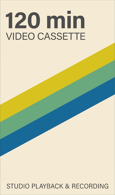 VHS Cassette Cover Vector in Wit