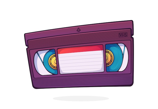 Cassetta vhs sistema di registrazione su videocassetta archiviazione retrò di informazioni analogiche