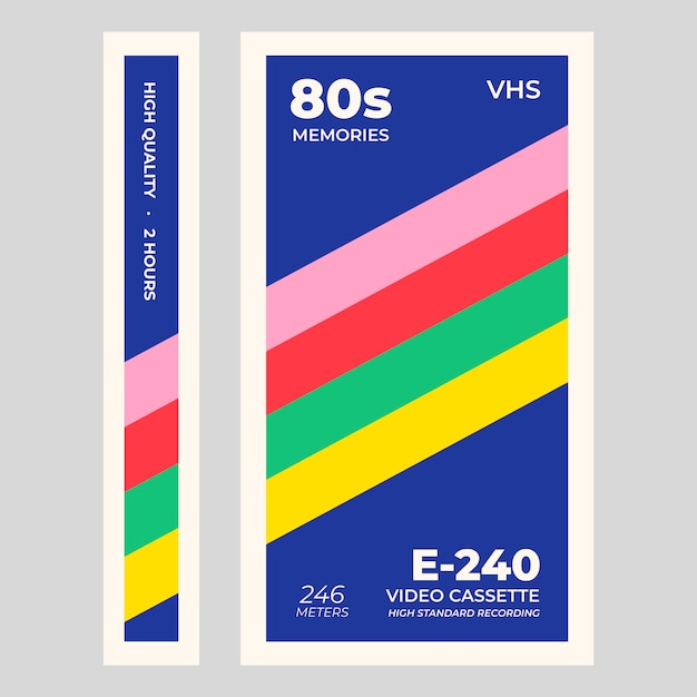 Vector vhs-omslagsjabloonontwerp