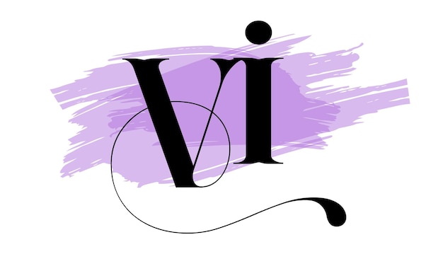 Vector vi initial letter modern design