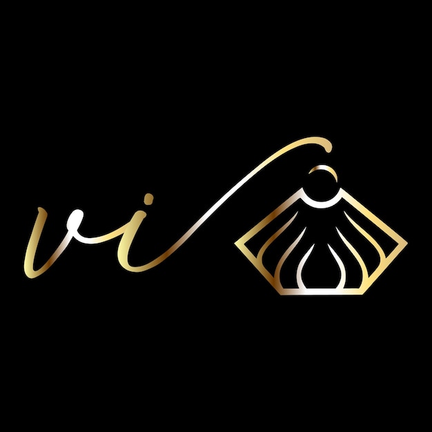 Vector vi monograms logo jewelry logo vector template