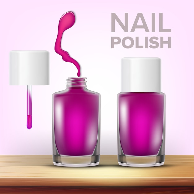 Vial Of Purple Nail Polish Female Cosmetic