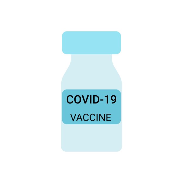 vial with one bottle of covid19 coronavirus vaccine isolated vector drawing on white background