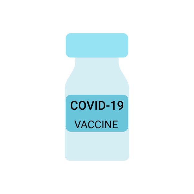 Vial with one bottle of covid19 coronavirus vaccine isolated vector drawing on white background